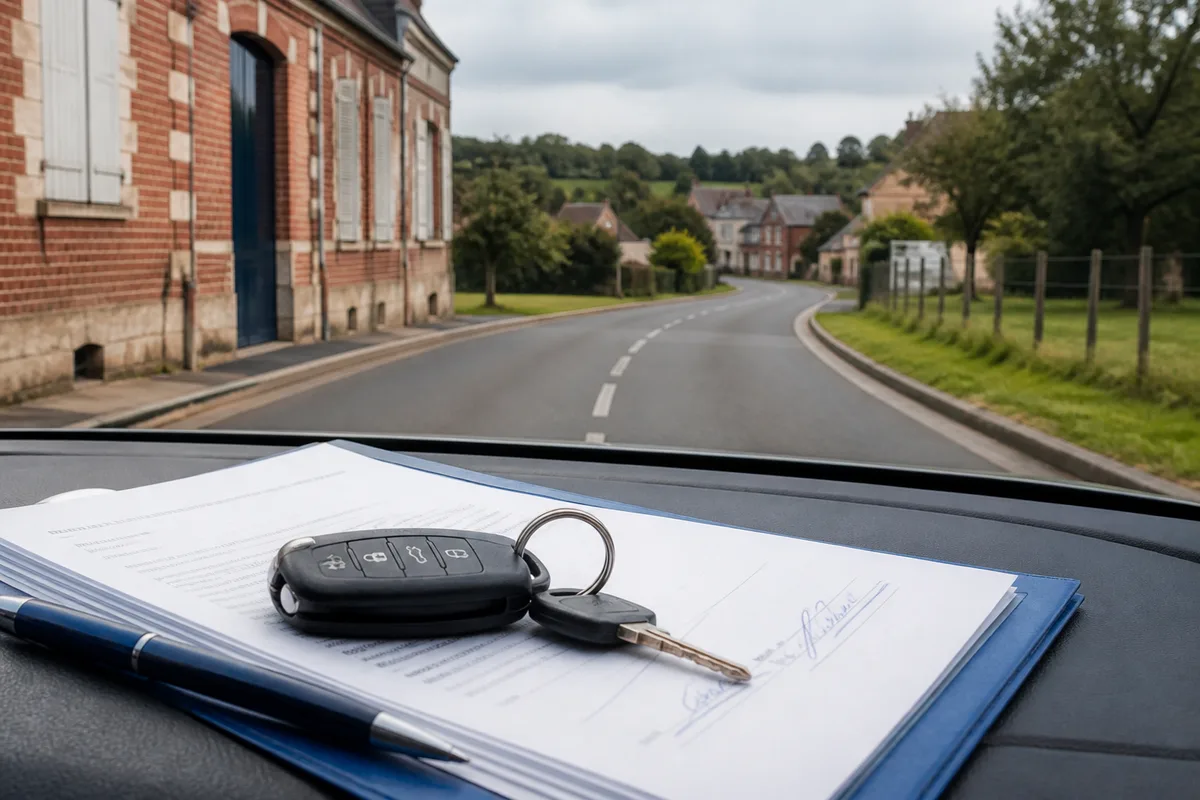 Clés de voiture posées sur un contrat de formation à la conduite signé